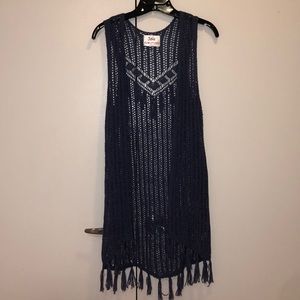Justice long sleeveless vest size 12/14